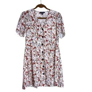 Primark Floral Button Up Dress Women's Size 8 Cottagecore